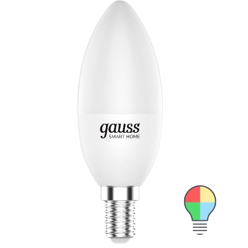 Лампочка Е14 5W Gauss RGB